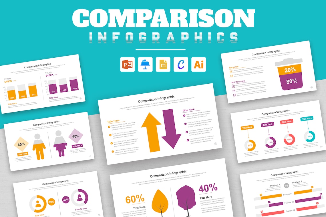 Comparison Infographic Templates | Easy Edit | Colorful Slides | Google ...