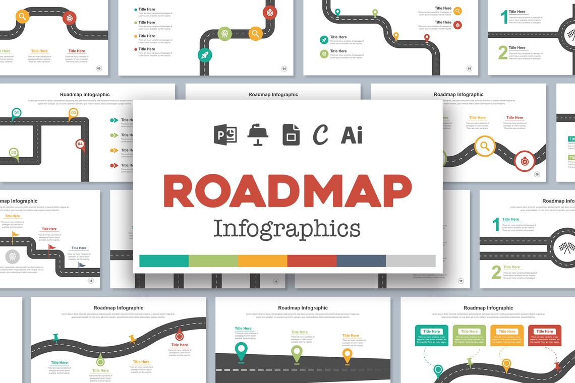 Roadmap Infographic for Business Presentation Template - Etsy