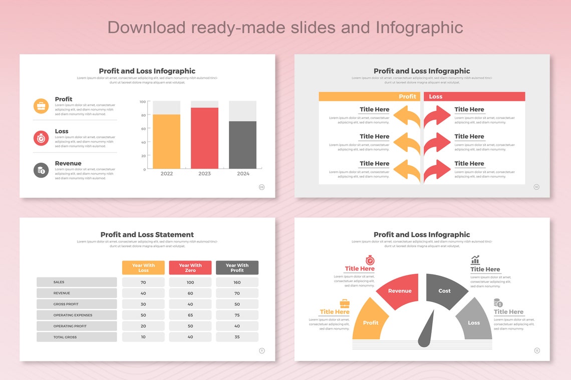 Profit and Loss Infographic Templates | Business Presentation Template ...