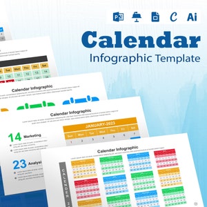 Kalender Infografik | Google Slide | Power Point | Illustratorin | Leitmotiv | Leinwand