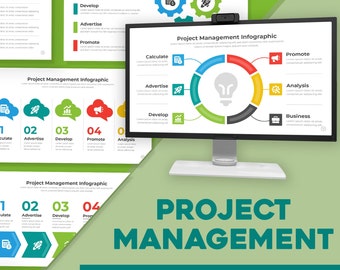 Project Management Infographic | Google Slide | PowerPoint | Illustrator | Keynote | Canva
