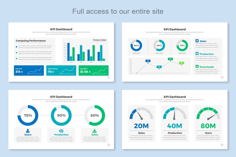 Simple Kpi Graphica KPI Infographic Template Diagrams for Google Slide | PPT | KEY | Canva ...