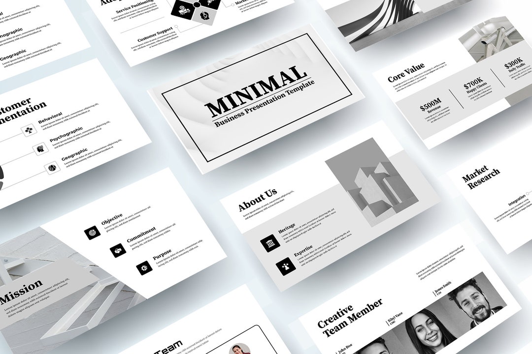 Minimal Business Powerpoint Presentation Template - Etsy