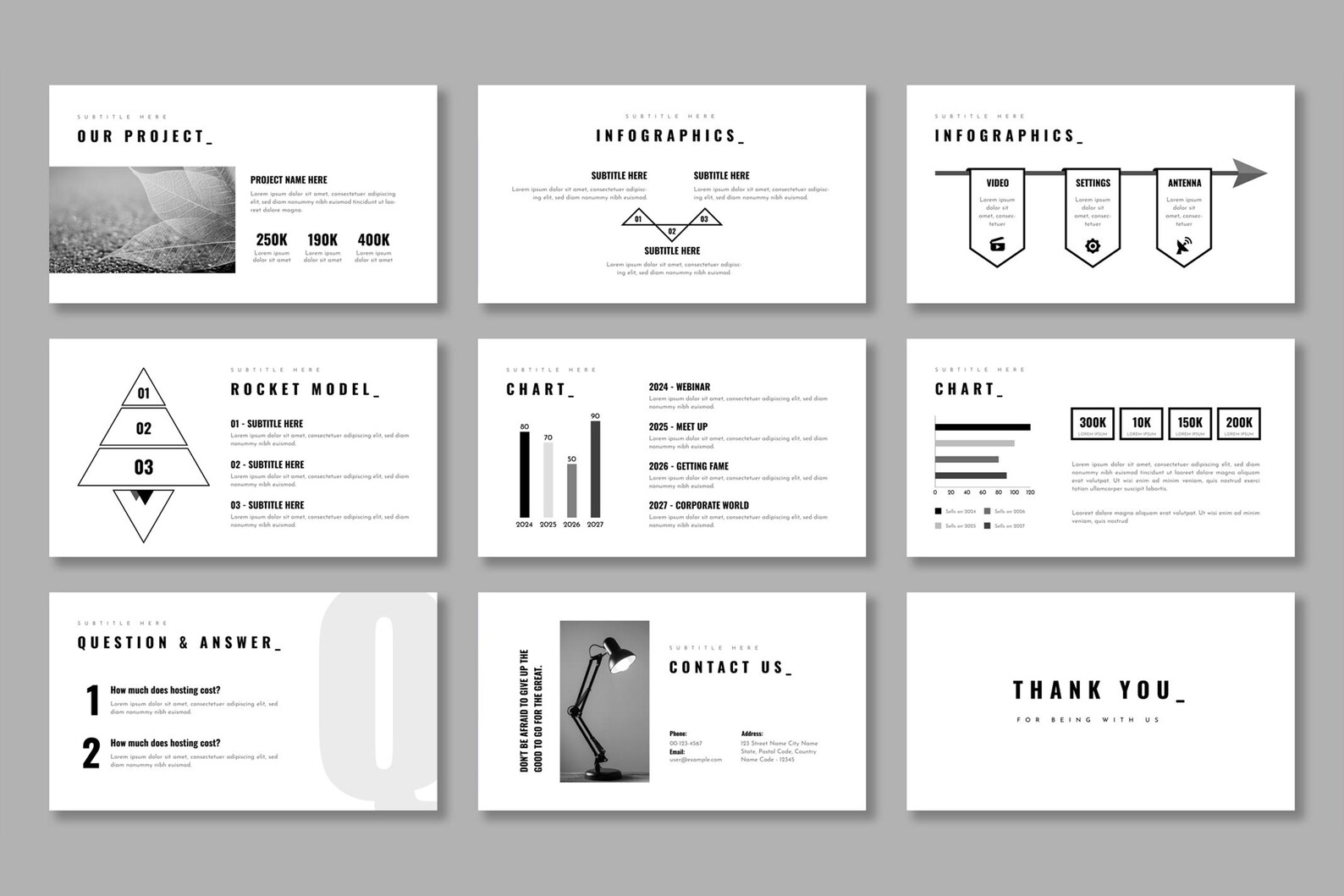 Clean Minimal Business Powerpoint Presentation Template - Etsy