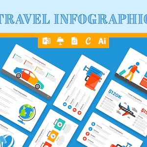 Travel Infographic Presentation | Google Slide | PowerPoint | Illustrator | Keynote | Canva