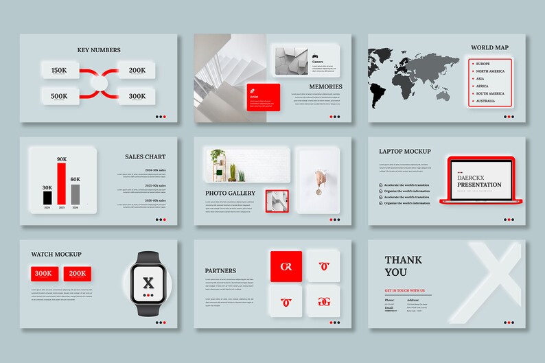 Modern & Clean Business Powerpoint Presentation Template - Etsy