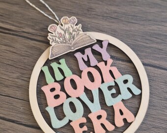 In My Book Lover Era Ornament: Laser Cut Wood, Bookish Gift