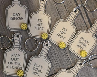 Funny Pickleball Saying Keychain: Gift for Pickleball Lovers