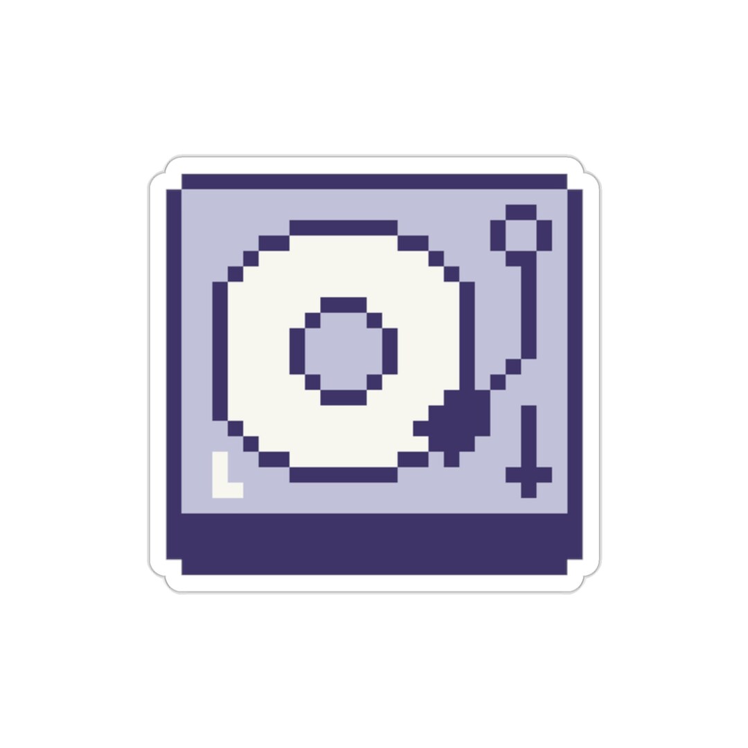 8 Bit Pixel Vinyl Record Player Diecut Stickers Geek Retro Etsy
