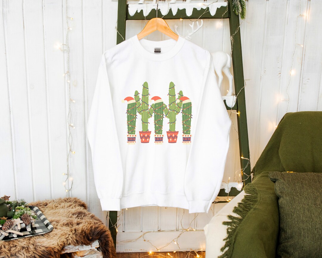 Funny Christmas Shirt Cactus, Funny Cactus Sweatshirt, Christmas Cactus ...