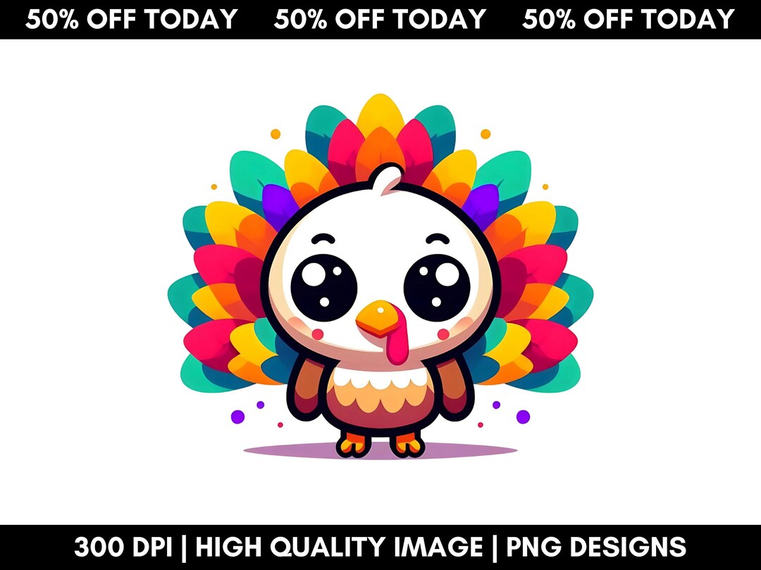 Kids Turkey Png, Cute Colorful Turkey PNG, Thanksgiving Turkey Design ...