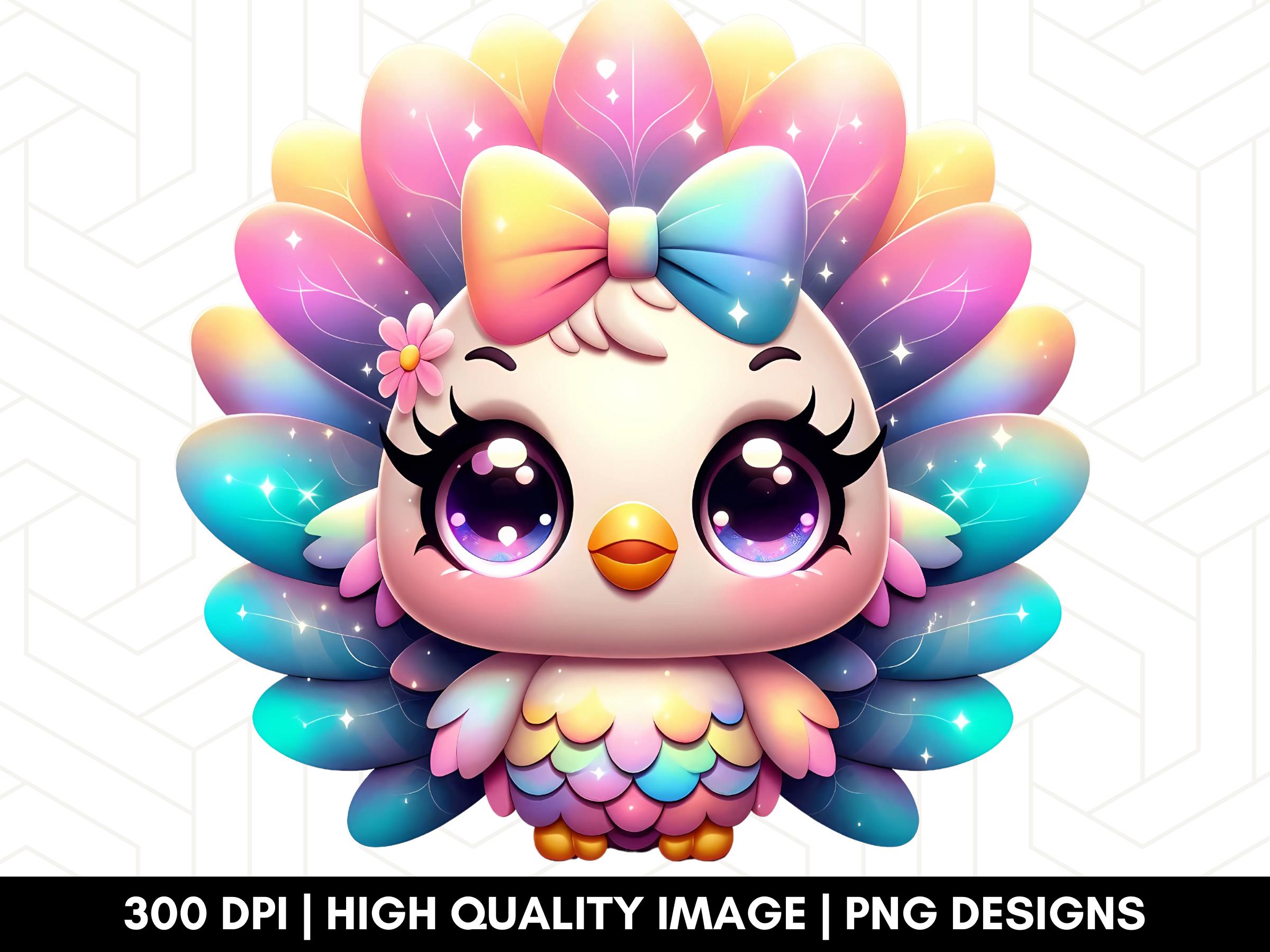 Cute Colorful Turkey Png, Iridescent Decor, Sparkly Turkey Png, Turkey ...