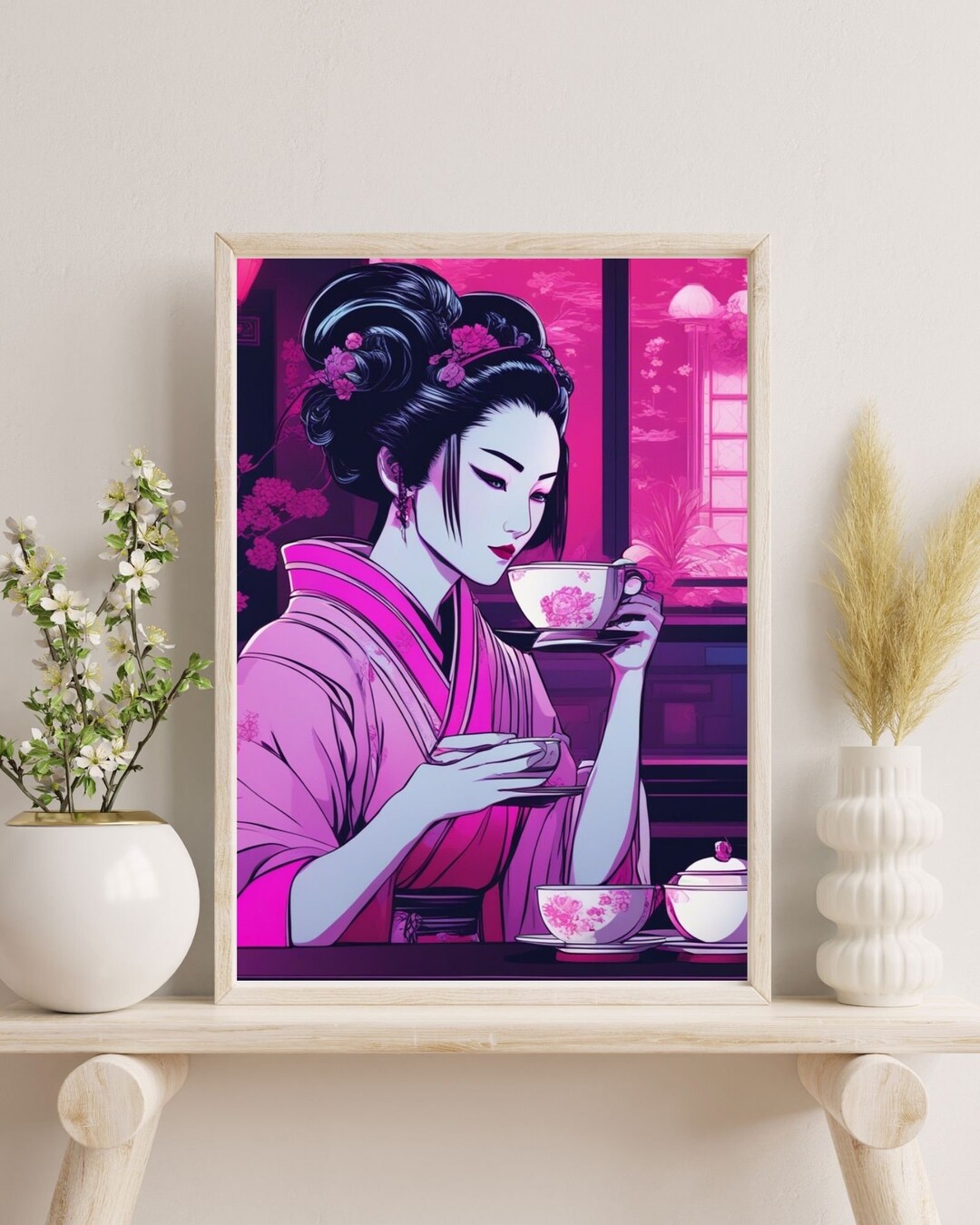 Geisha Wall Artdigital Download Japan Wall Artdigital Etsy