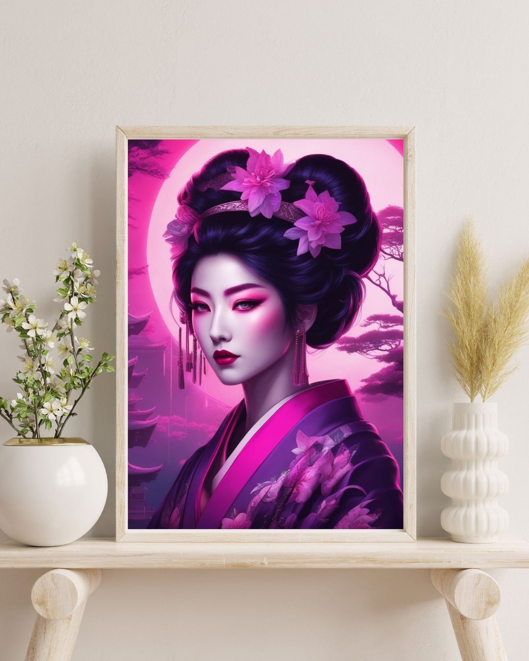 Geisha Wall Artdigital Download Japan Wall Artdigital Etsy