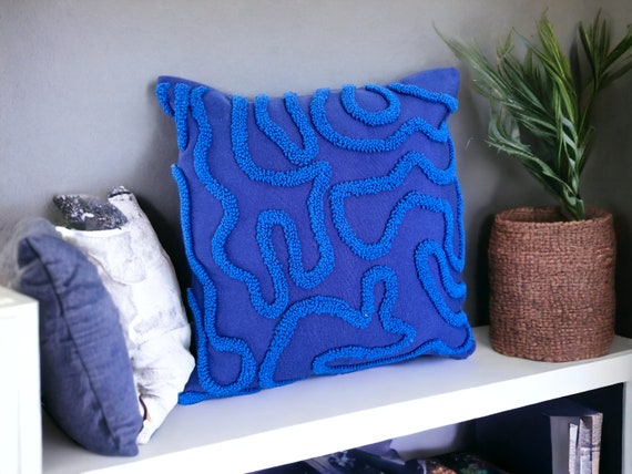 Groovy Punch Needle Pillow Cover,cosy Decorative Embroidered