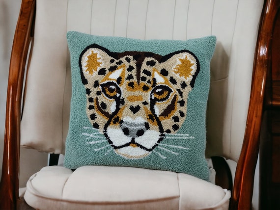 Handmade Punch Needle Cheetah Pillow Cover Cushion Cover Decorative Pillows pillow Covers 16x16 Sofa Pillows Pillow Covers 18x18 Etsy