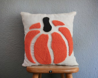 Pumpkin pillow, modern pillow, orange pillow, Halloween pillow, funny design pillow, pinterest room decor, modern house, farmhouse pillow