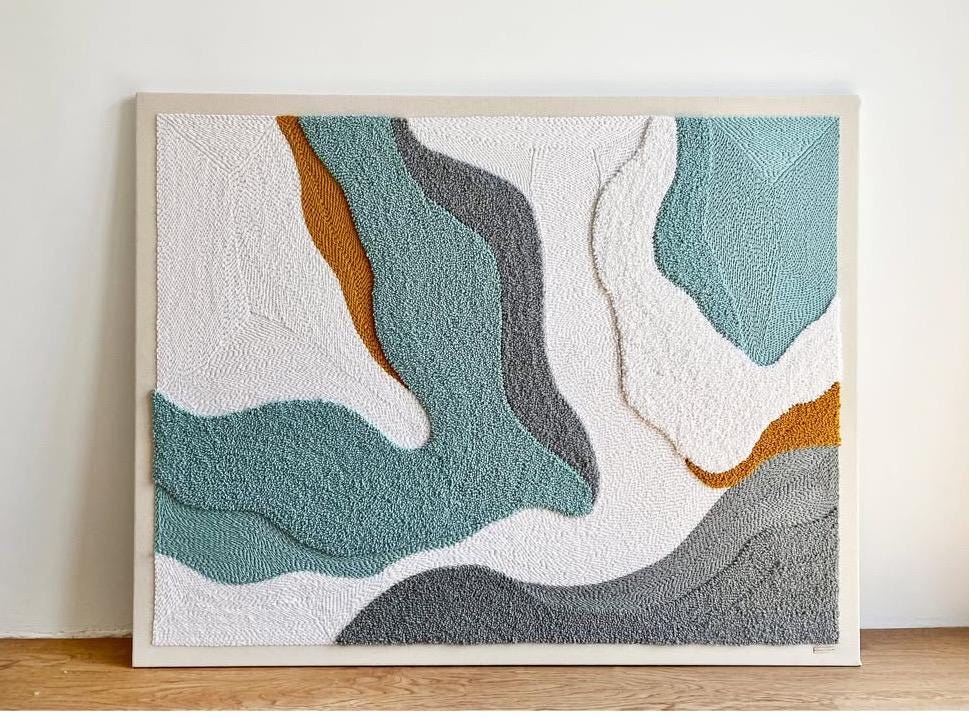 Tapestry art , japandi style , bohemian home ,boho decor , wall art,textile art ,abstract art,natural framed art,Tapestry Canvas Art