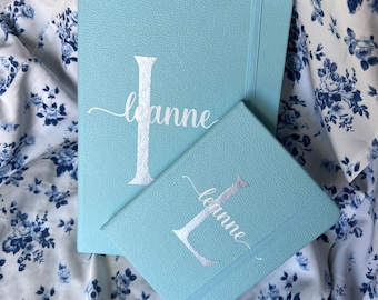 Personalized Pastel Journal – Custom Monogram Notebook | Gift for Her | Hard Cover | A5 Size | Lined Pages