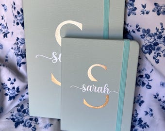 Personalized Pastel Journal – Custom Monogram Notebook | Gift for Her | Hard Cover | A5 Size | Lined Pages