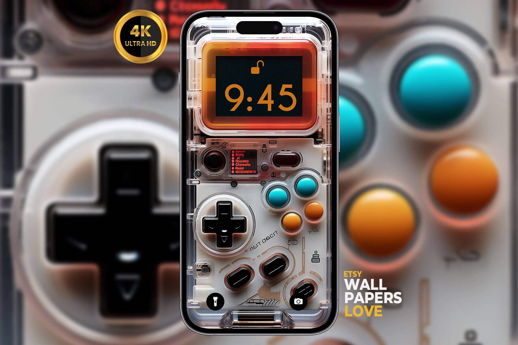 4K Mobile Screensaver Gameboy Wallpaper for iPhone and Android Phones - Etsy