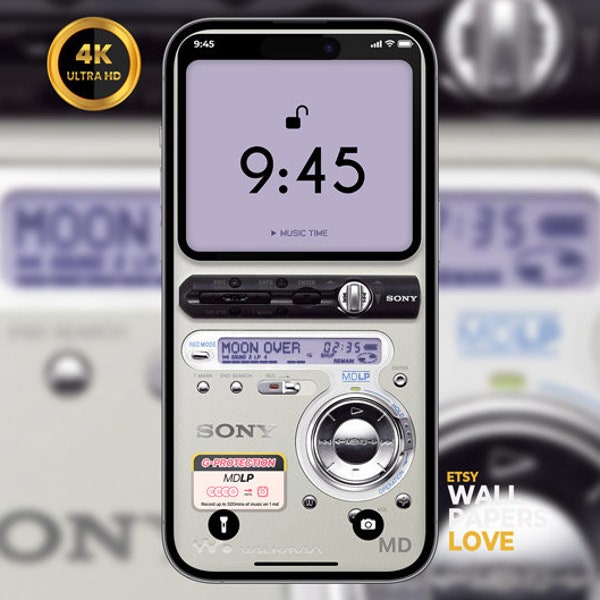 HD Mobile Wallpaper - Retro Sony Minidisc Players (IOS and ANDROID)