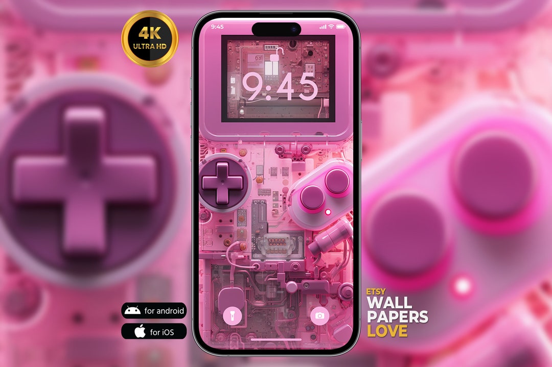 4k Pink Realistic Gameboy Wallpapers for Mobile Phones Etsy