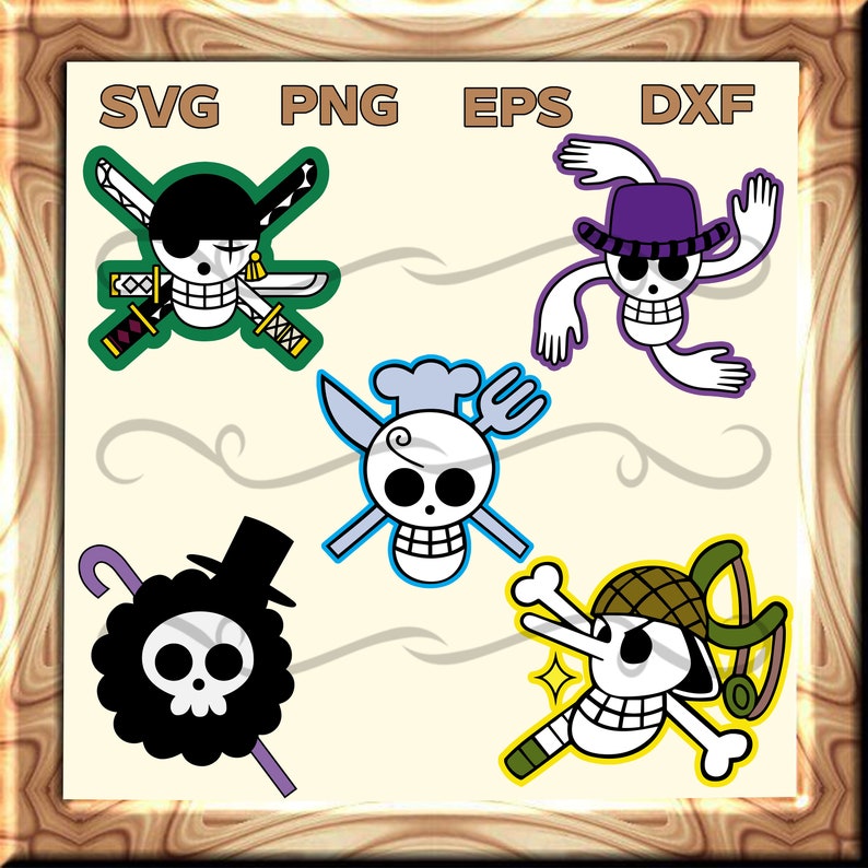 One Piece Luffy Flag SVG Digital Download Svg Eps Dxf & Png Etsy