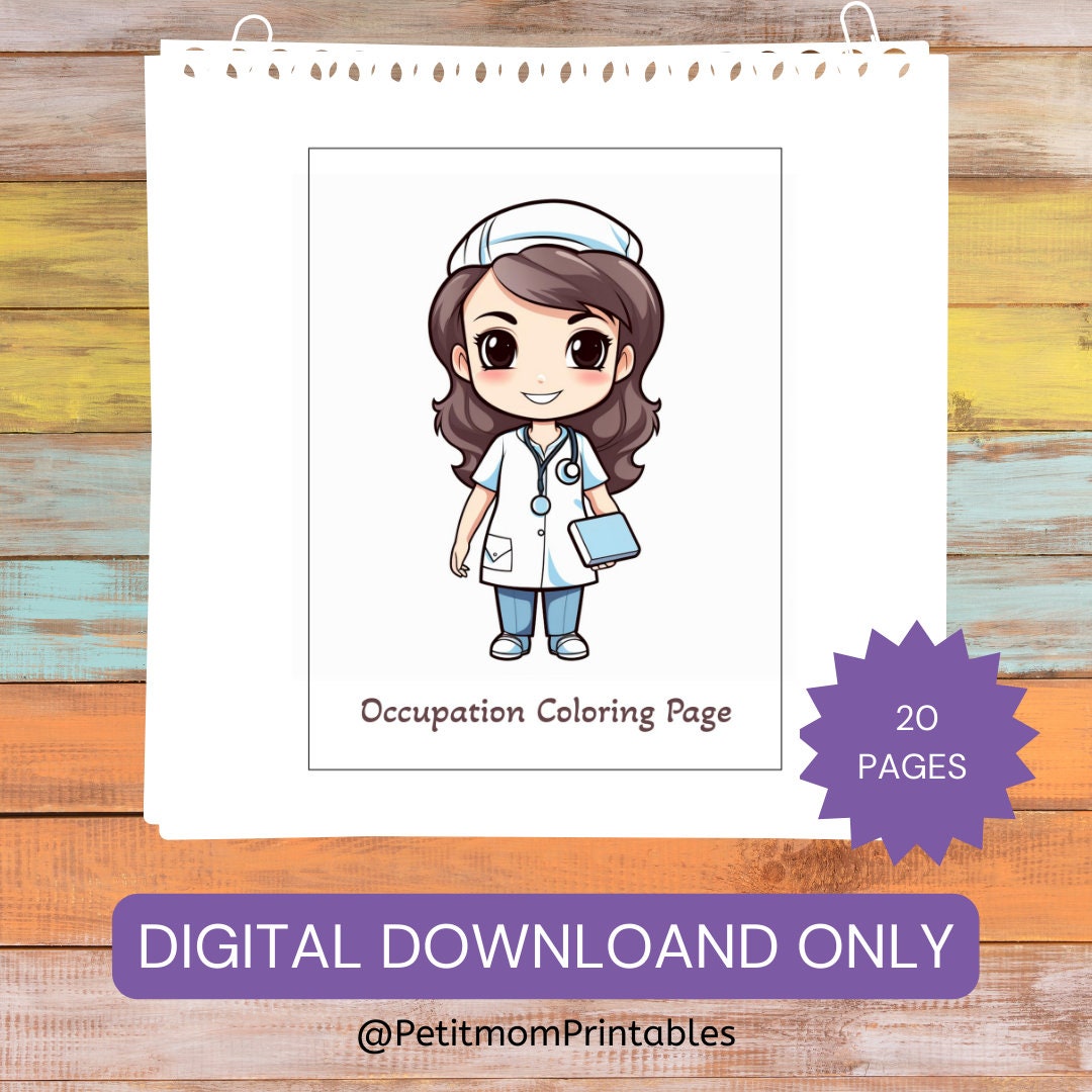 Occupation Coloring Pages Coloring Pages for Kids Jobs - Etsy