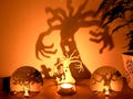 Spooky Tree Shadow Candle Holder | Halloween Tealight Decor | Haunted Forest Prop | Creepy Woodland Table Light