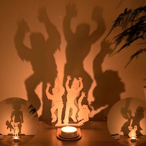 Zombie & Creepy Kid Silhouettes | Halloween Shadow Candle Holder| Spooky Tealight Decor | Indoor Halloween Decoration