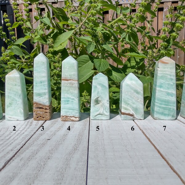 Caribbean Calcite Obelisk/Tower - Calming, Joyful Energies of the Ocean