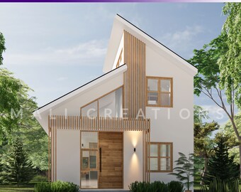 20'x 20' (6x6M) Small House with Japandi Style | Minimalist Tiny House | 36sqm House with Wooden Touch House Plans with 3D Interior Design