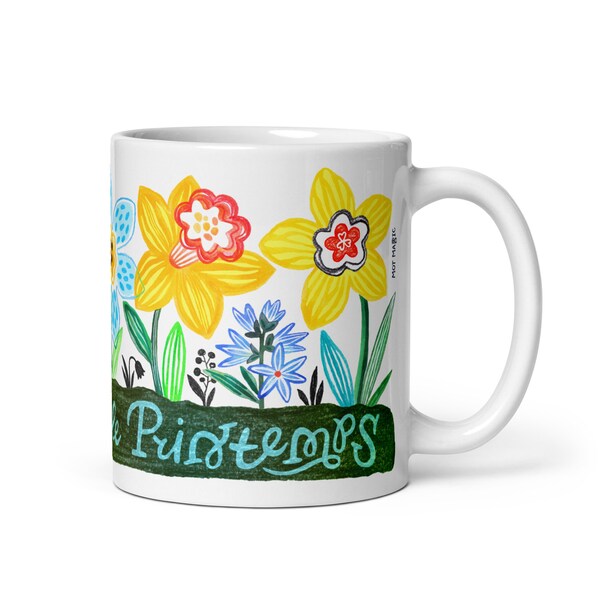 Elles font le printemps. Jonquilles - mug en céramique, illustré, 325 ml (11 oz)