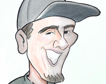 Custom Caricature Portrait drawing, handmade cartoon face drawing, color portrait gift