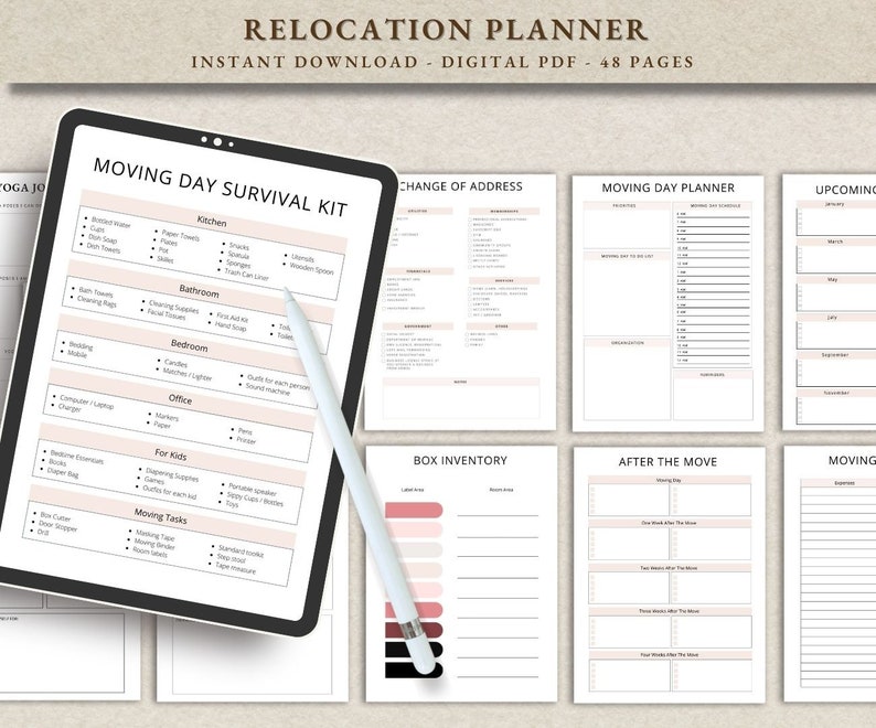 Relocation Planner Printable and Editable Canva Templates | Moving ...