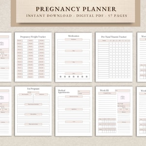 Pregnancy Planner Printable, Printable Pregnancy Journal, Expecting Mom Kit, From Bump to Baby, Hospital Bag Checklist, My Birth Plan, PDF