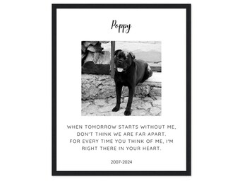 Custom Pet Memorial Frame Photo, Loss of Dog, Puppy Memorial Wood Frame With Photo, Dog Memorial Gifts, Pet Loss Gifts, Pet Sympathy Gift