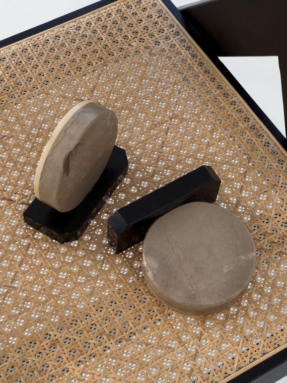 Mid Century Marble Sculptural Bookends