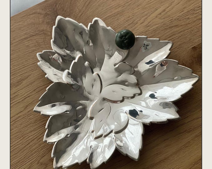 Silver Plated Leaf Serving Plate