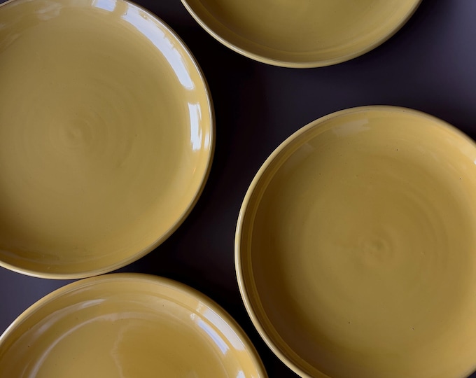 Vintage Yellow Plate Set of 4