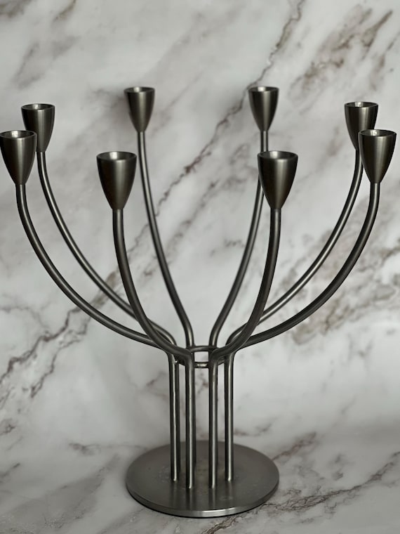 Brushed Metal Swedish Candelabra