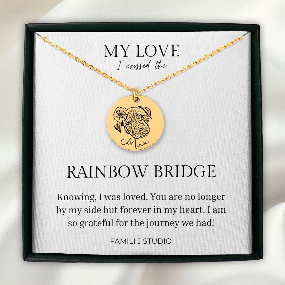 Rainbow Bridge Necklace Loss of Dog Cat Pet Memorial Jewelry Etsy