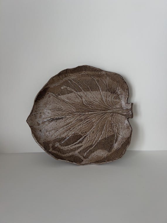 Handmade Ceramic Pressed Leaf Platter