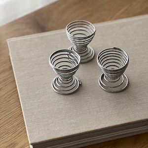 Vintage Egg Cups Spiral Egg Holder for Eggs Post Modern Tableware Mid Century Modern Egg Cups Minimal Silverware Breakfast Serving Egg Cup