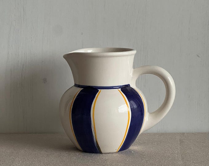 Handpainted Striped Vintage Jug