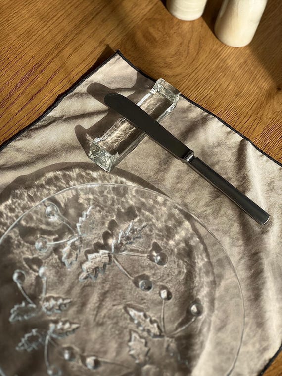 Set of 4 Glass Cutlery Rest