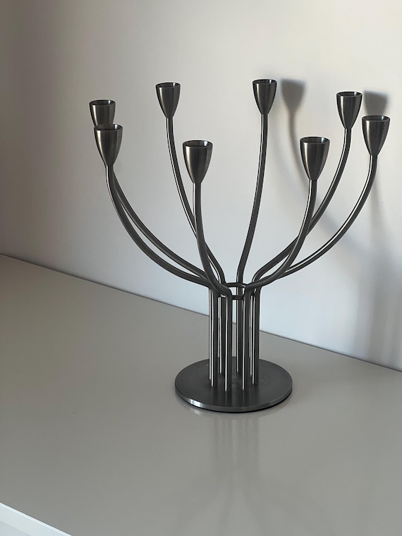 Brushed Metal Swedish Candelabra