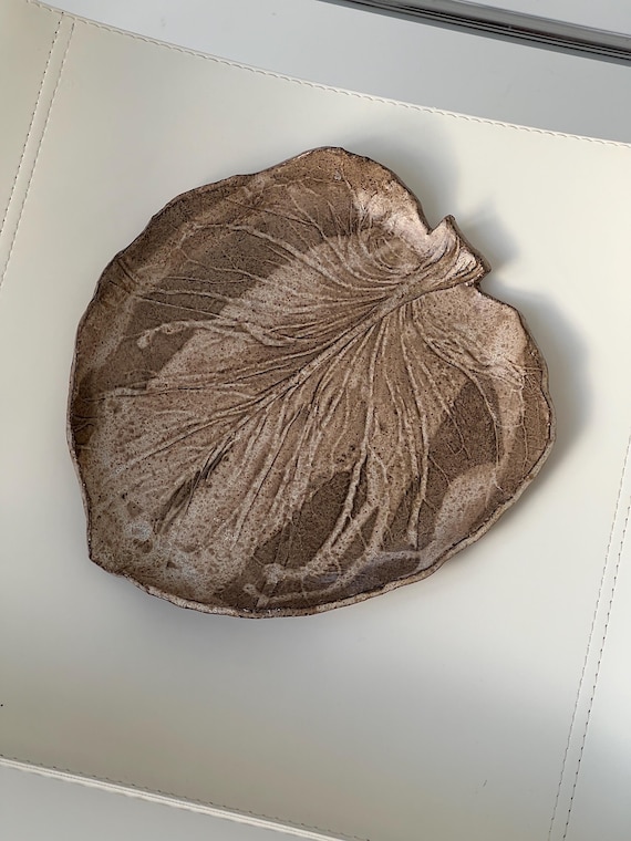 Handmade Ceramic Pressed Leaf Platter