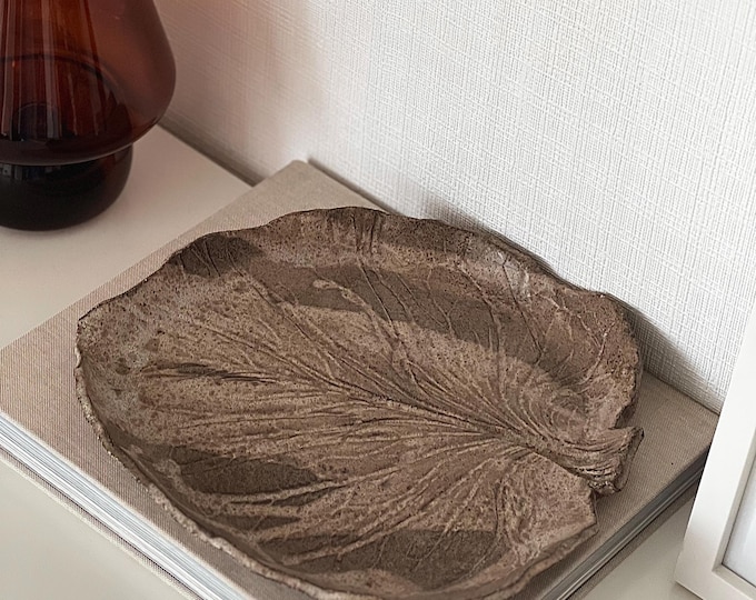 Handmade Ceramic Pressed Leaf Platter